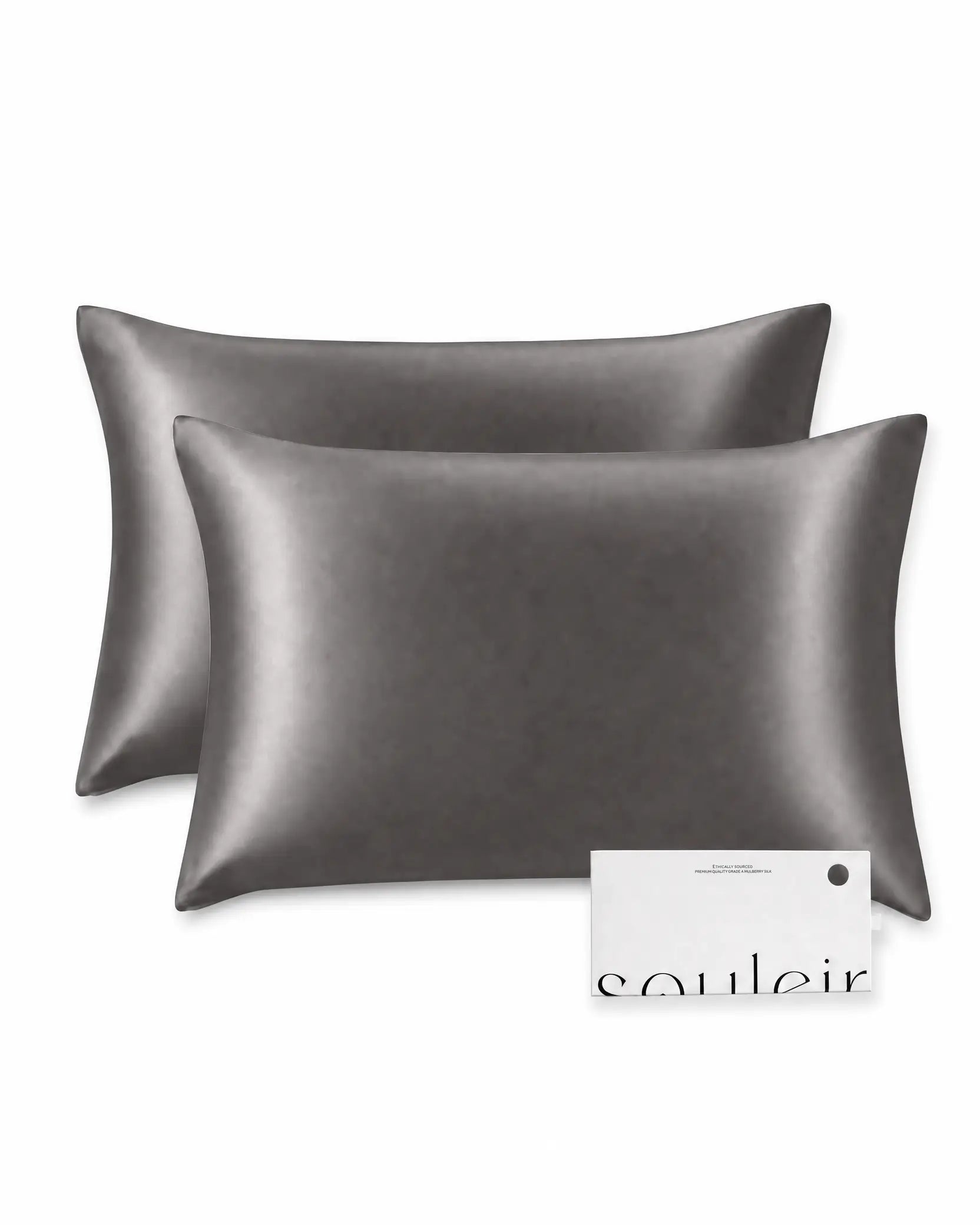 souleir mulberry silk pillowcase bundle graphite