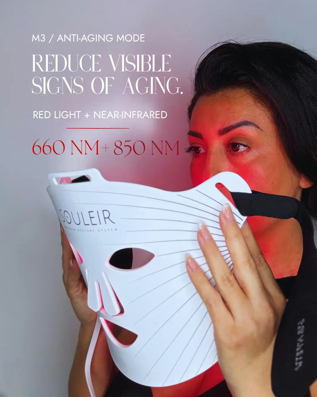 souleir anti-aging mode red light and NIR light