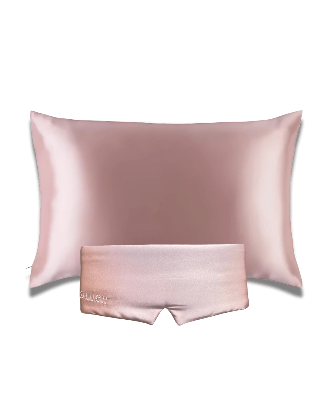 souleir 100% mulberry silk pillowcase & sleep mask rose gold bundle
