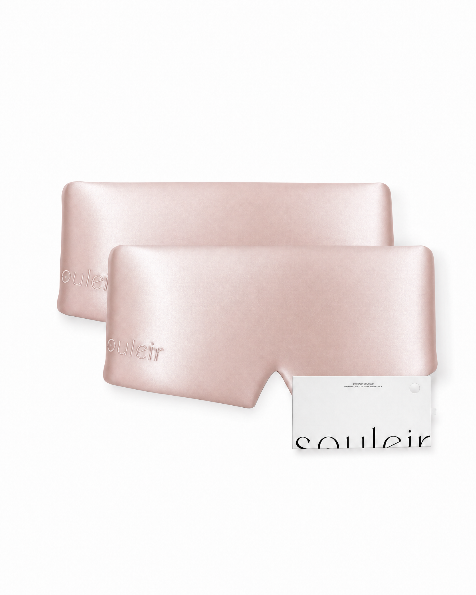 souleir rose gold mulberry silk sleeping mask bundle