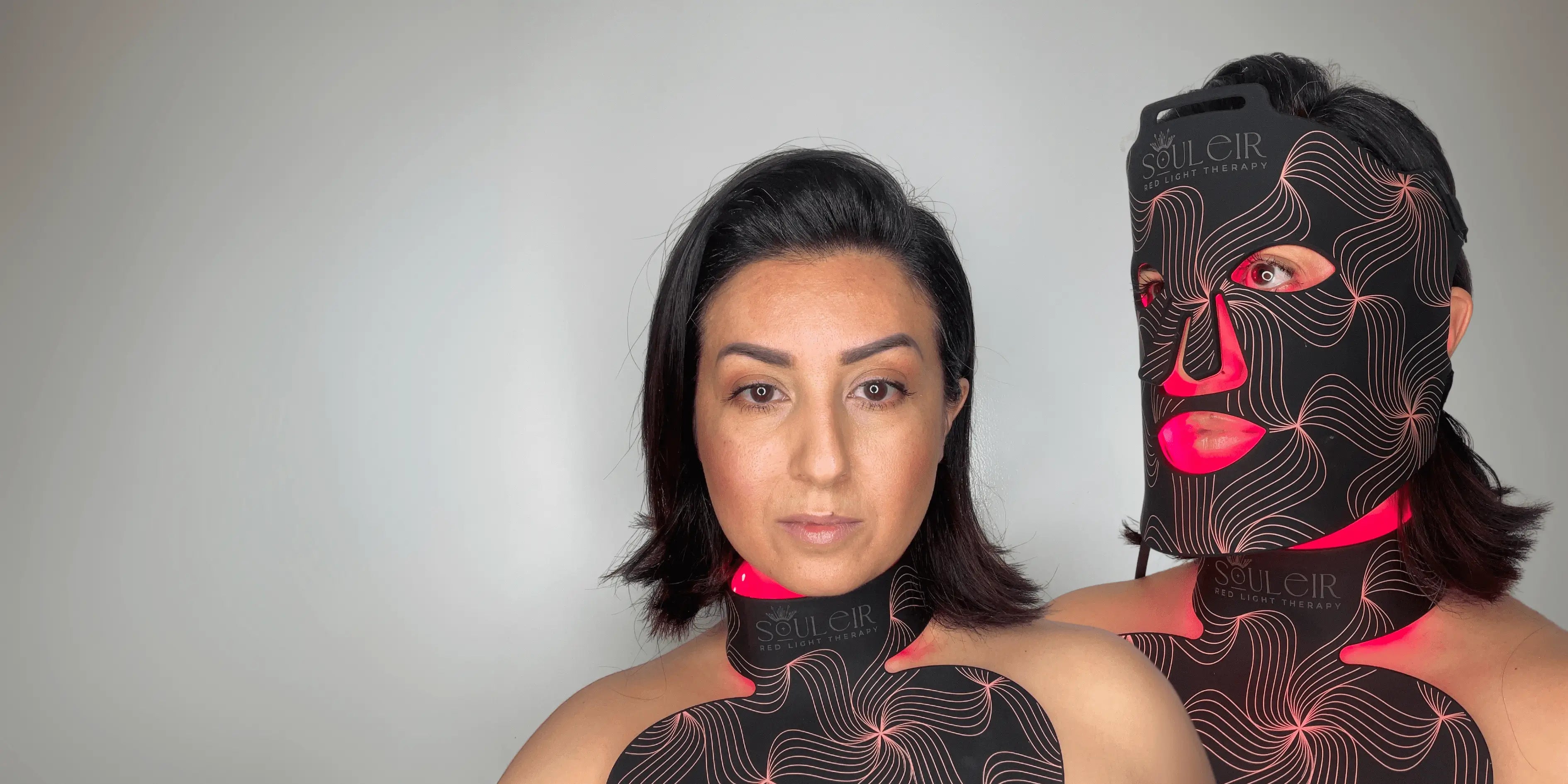 person wearing souleir led red light therapy complete system australia