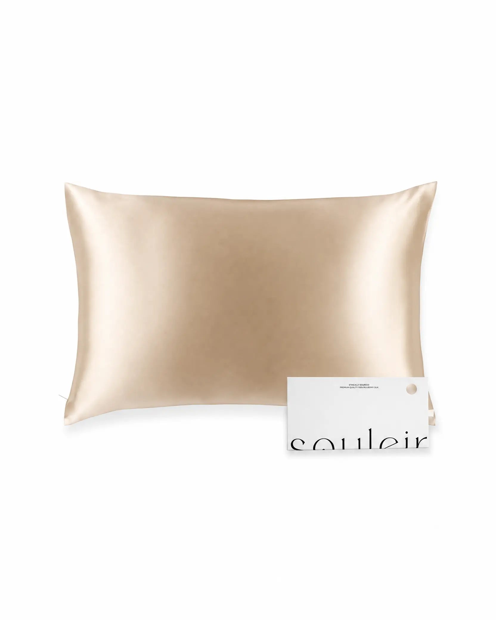 souleir mulberry silk pillowcase champagne
