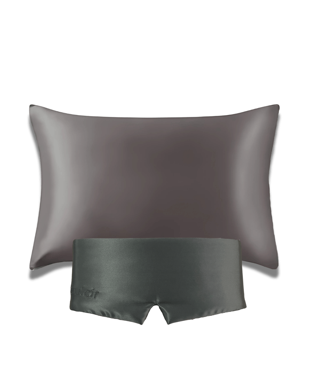 souleir 100% mulberry silk pillowcase & sleep mask graphite bundle