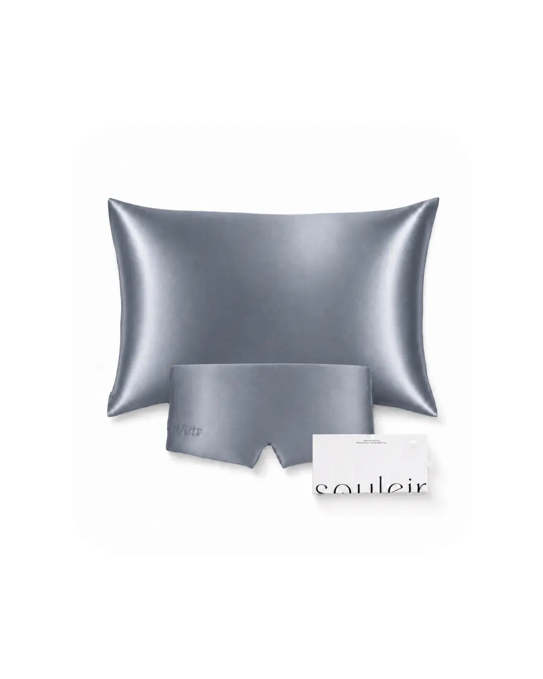 grey silk pillowcase sleep mask bundle australia souleir