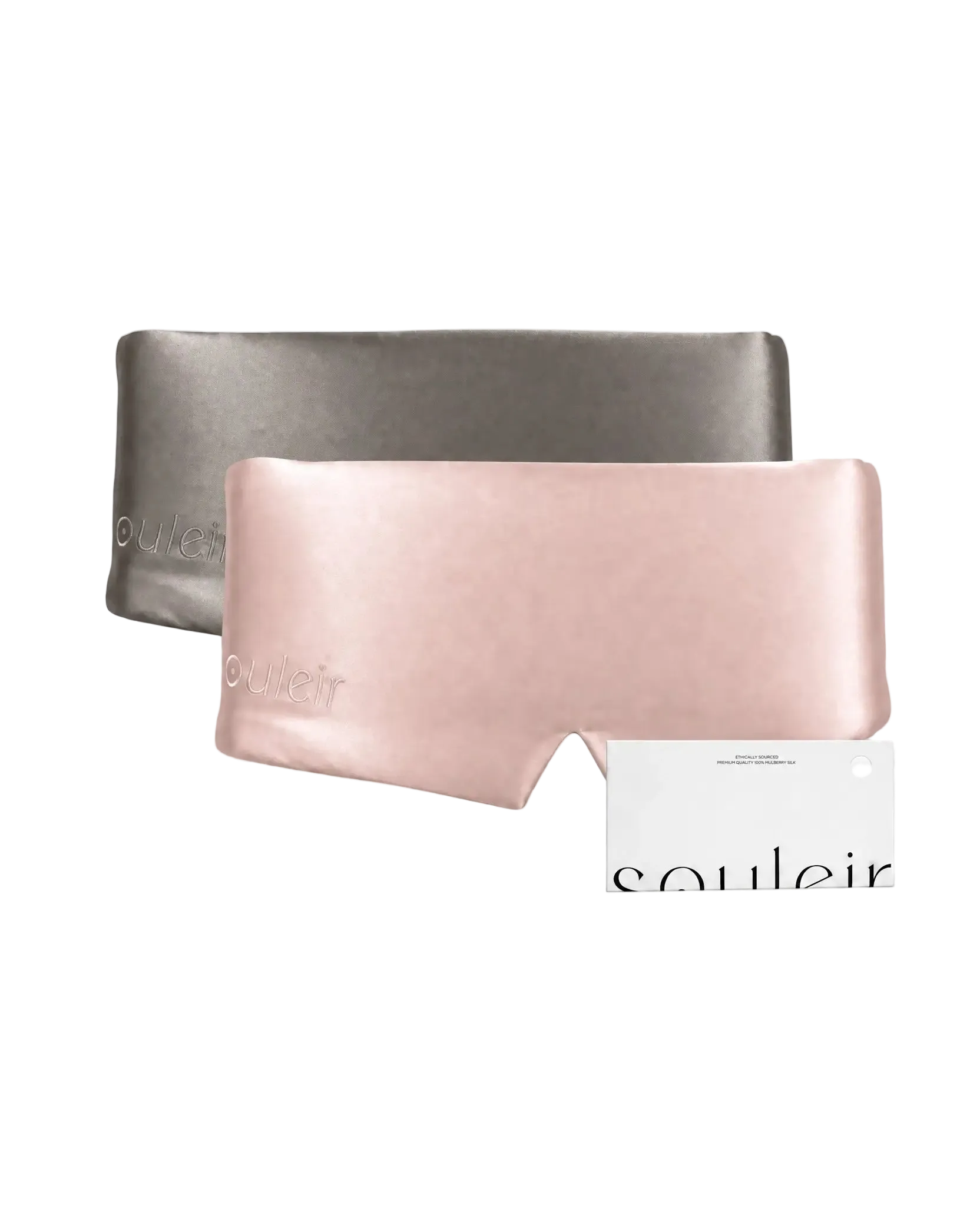 souleir graphite gold mulberry silk sleeping mask bundle