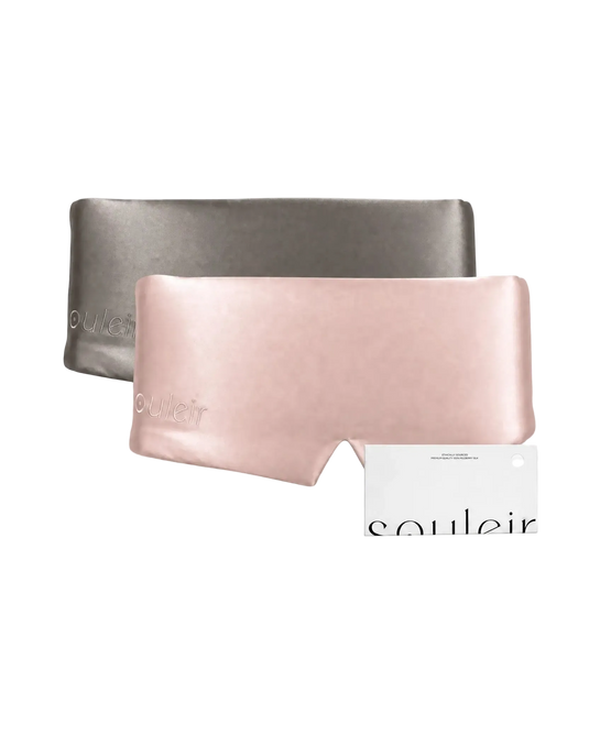 souleir graphite gold mulberry silk sleeping mask bundle