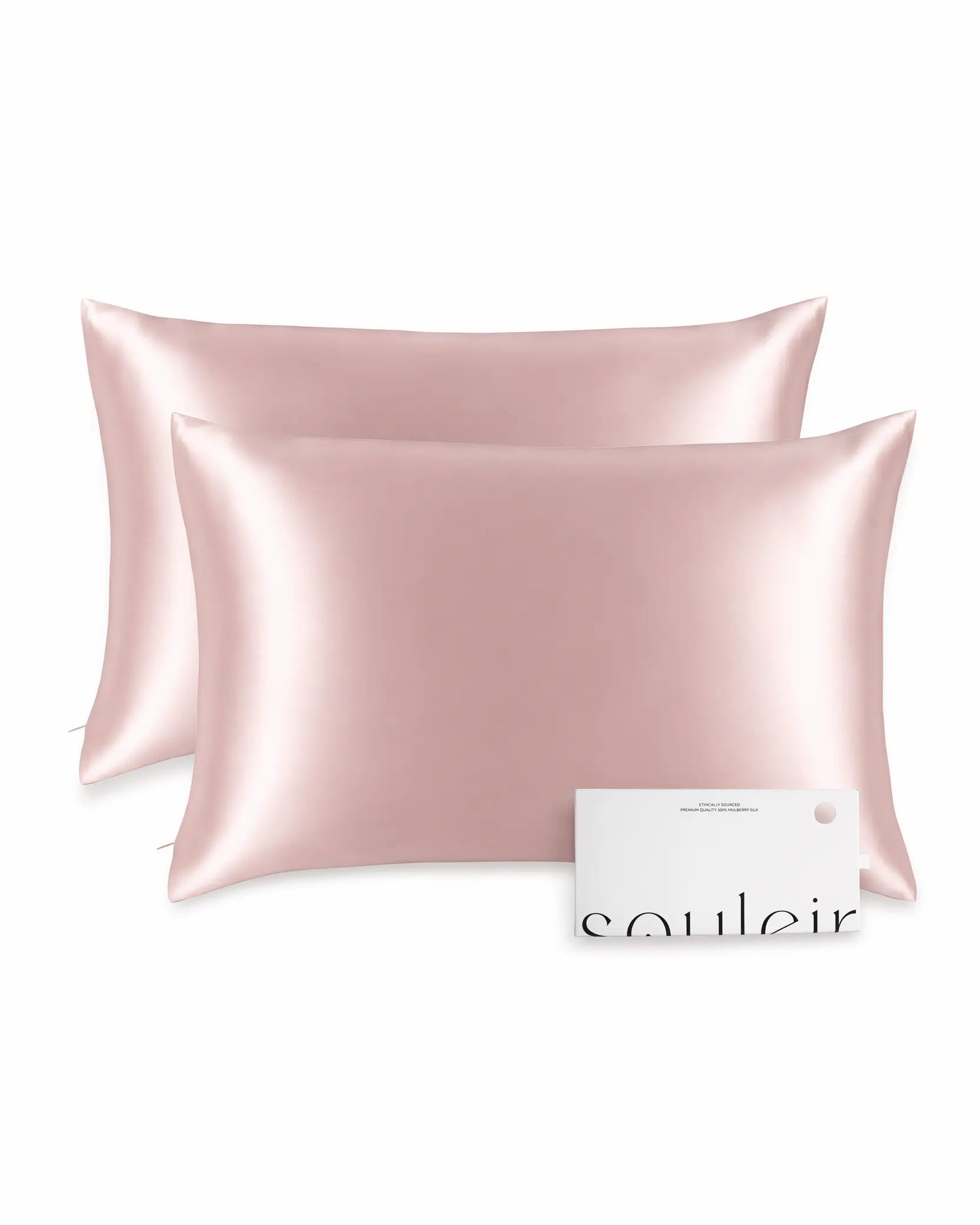 souleir mulberry silk pillowcase bundle rose gold
