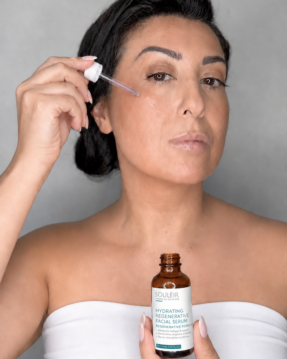 Hydrating Regenerative serum application 