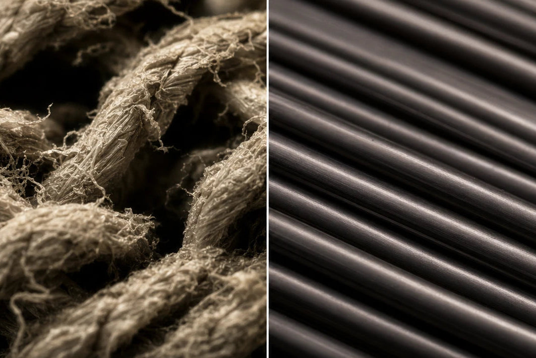 Cotton vs silk pillowcase comparison — rough cotton fibres cause hair breakage versus smooth silk surface