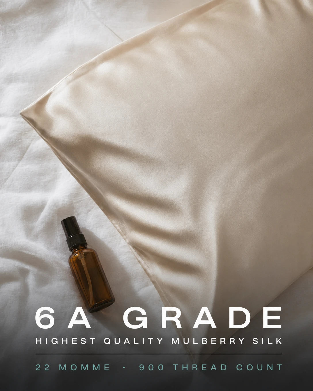 6A grade mulberry silk pillowcase 22 momme 900 thread count — highest quality silk for hair health